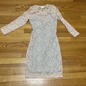Pink/Cream See-through Short Dress